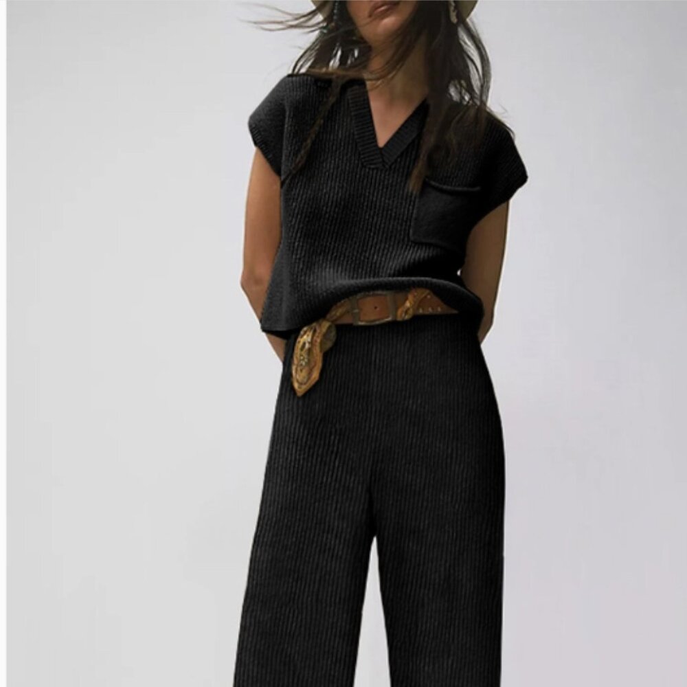 Ribbed Knit Sweater Set